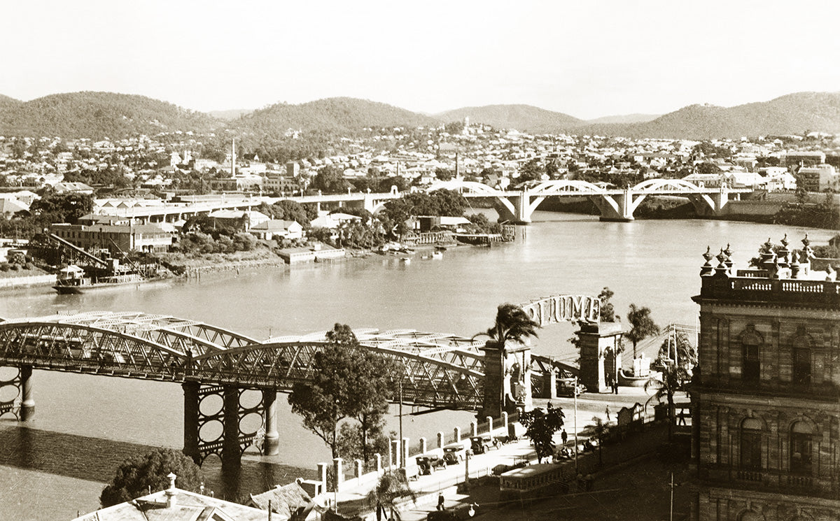 Victoria And Grey Street Bridges, Brisbane QLD Australia 1920s