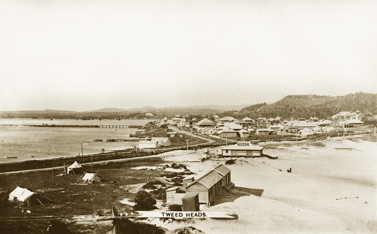Township And Beach, Tweed Heads NSW Australia c.1910