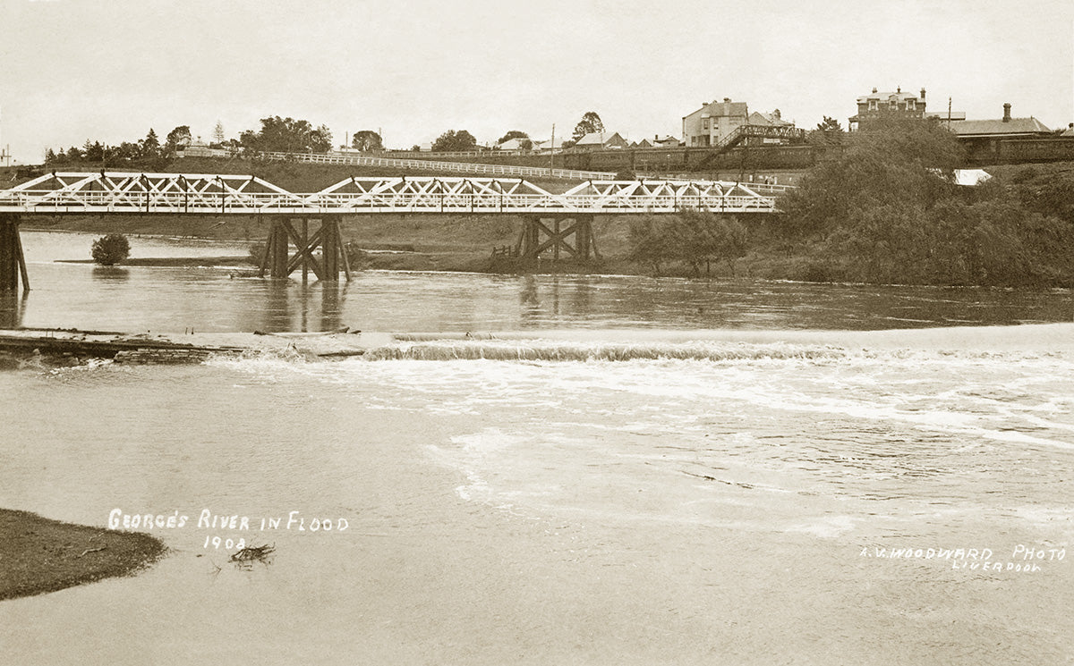 In Flood, Georges River NSW Australia 1908