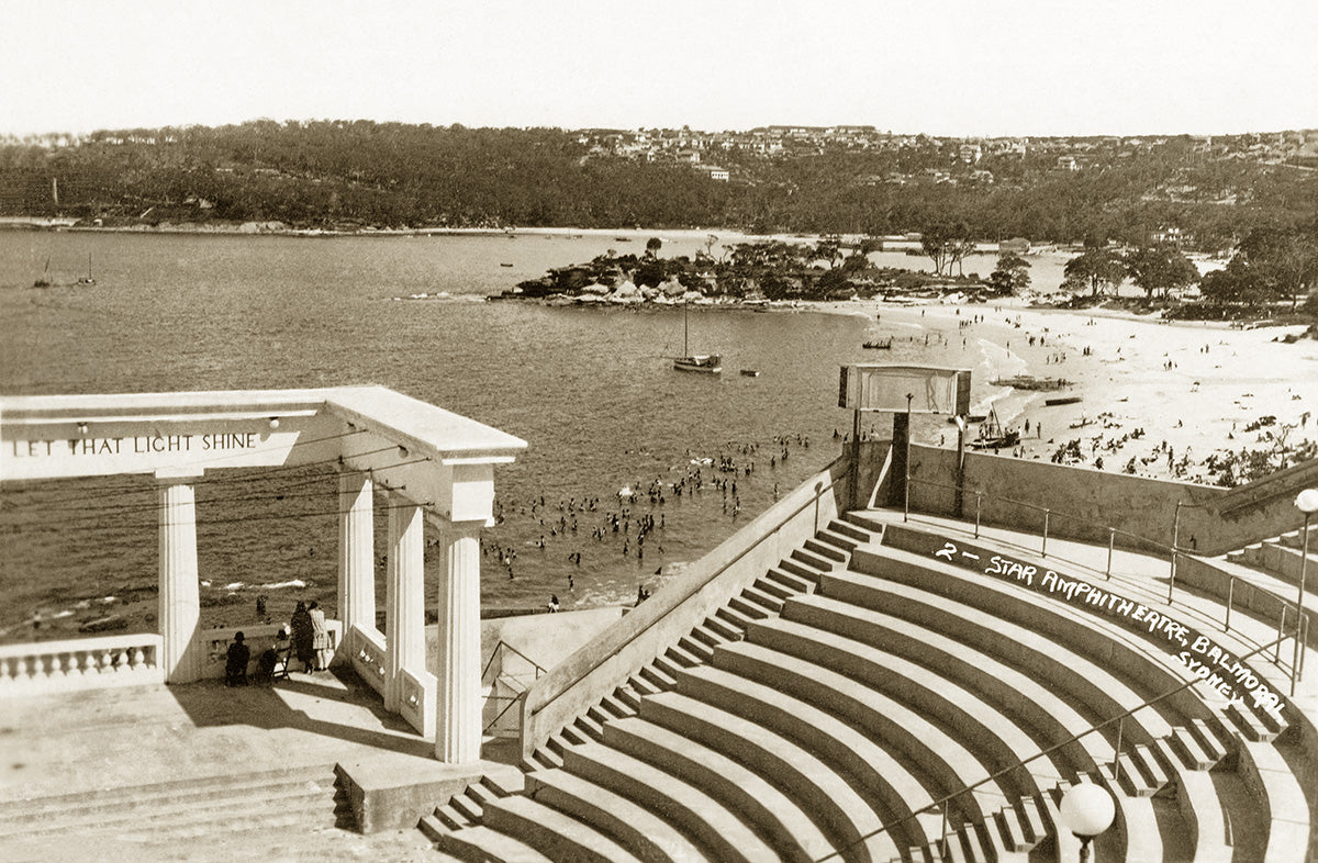 Beach And The Amphitheatre, Balmoral NSW Australia 1930s