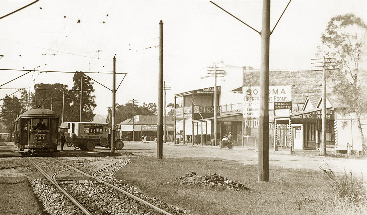 Pittwater Road And Tram Terminus, Narrabeen NSW Australia 1916