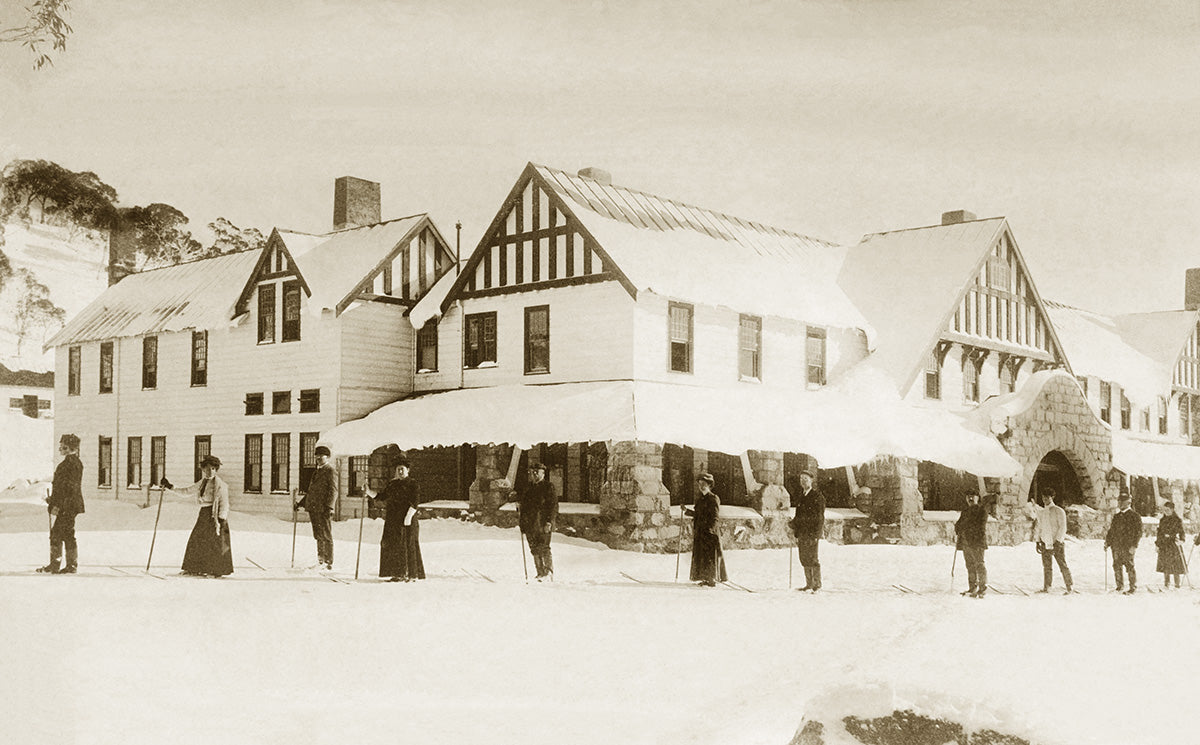 Ski Lessons At Hotel Kosciusko, Snowy Mountains NSW Australia c.1910