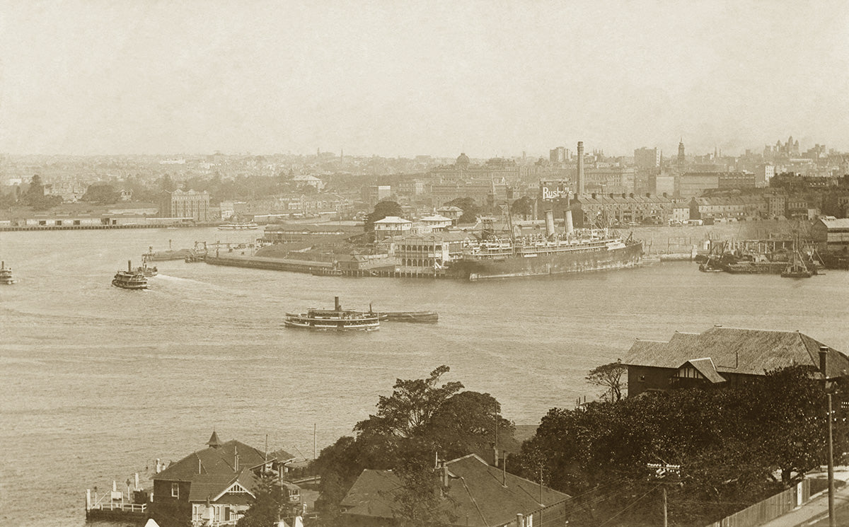 Sydney Harbour, Dawes Point NSW Australia c.1909