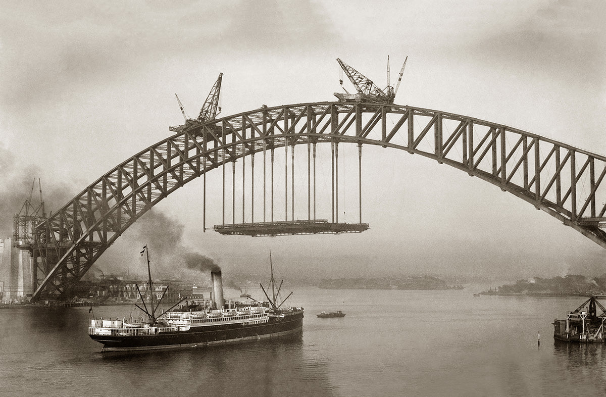 Sydney Harbour Bridge Under Construction,  Sydney NSW Australia 1930