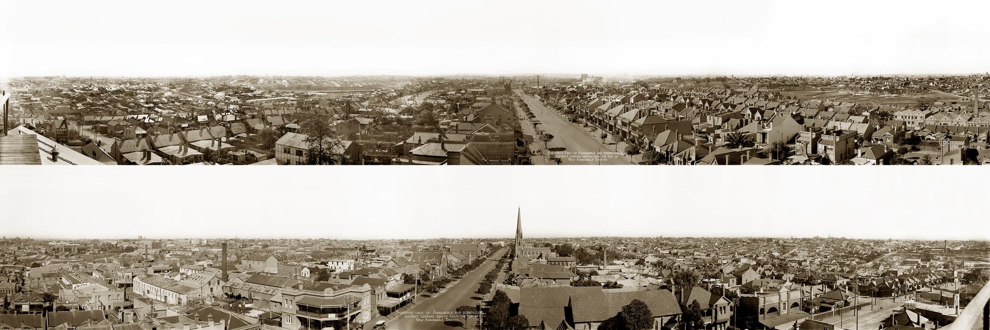 Panoramic View of Johnston Street, Annandale NSW Australia c.1928