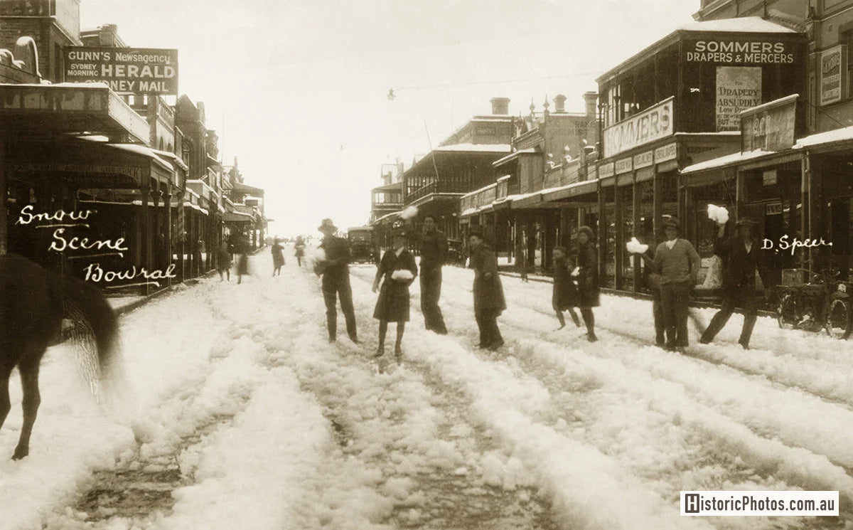 Bong Bong Street - Snow Scene, Bowral NSW Australia 1930s