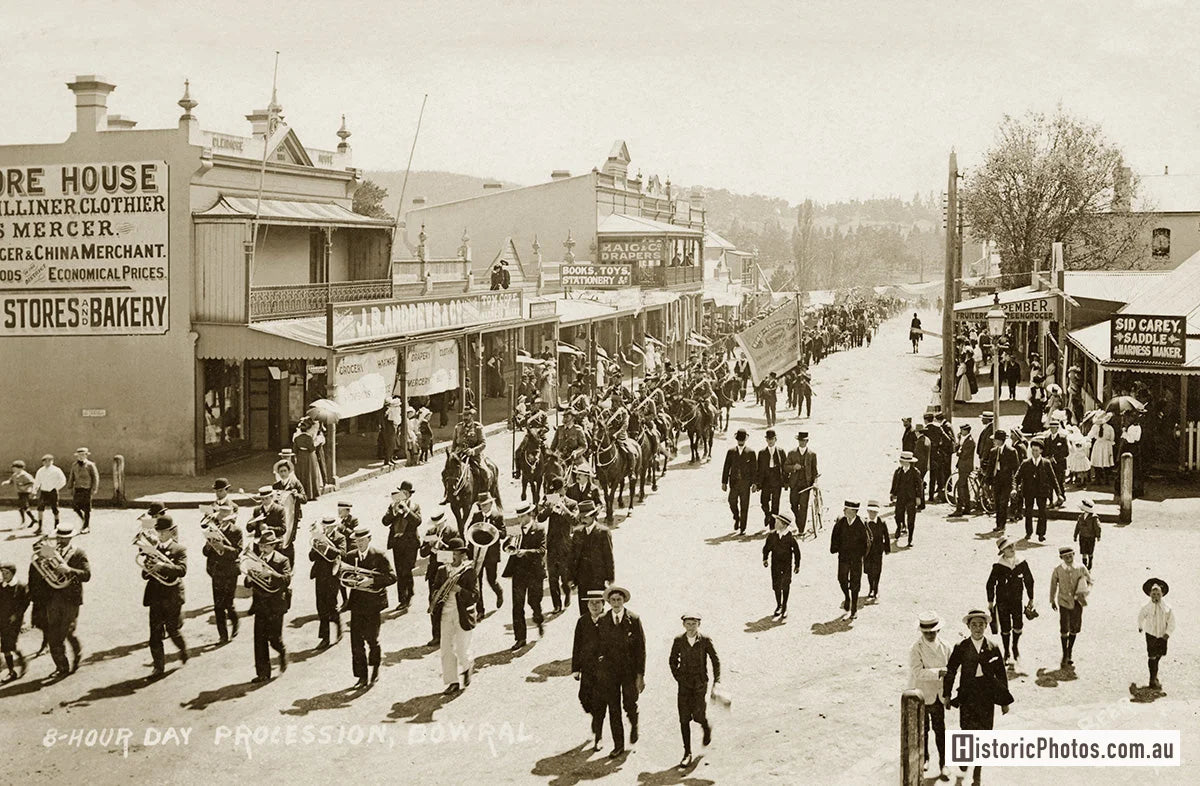 1-8-Hour Day Procession On Bong Bong Street, Bowral NSW Australia c.1905
