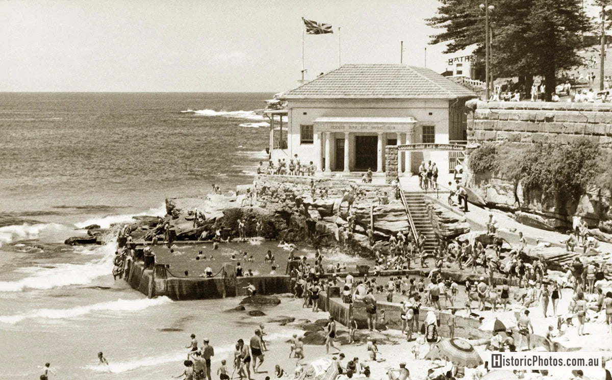 Surf Life Saving Club And Rock Pool, Coogee NSW Australia c.1949