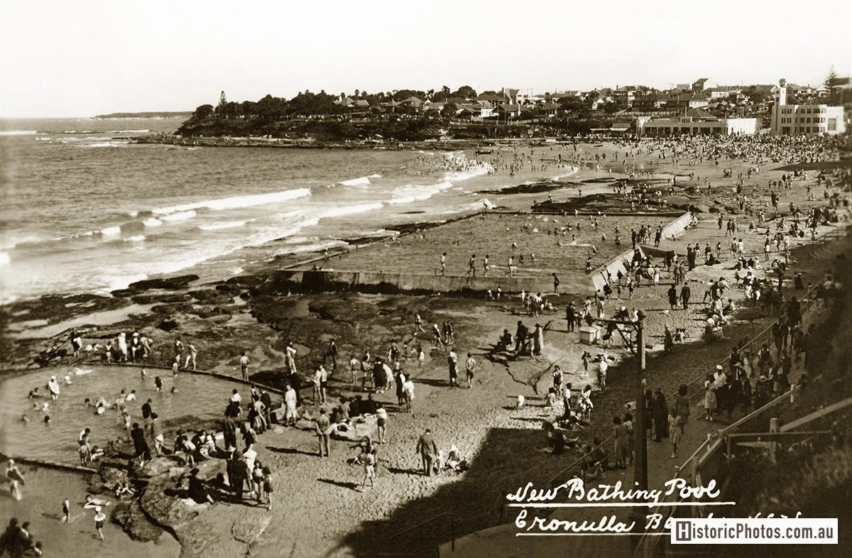 Beach And Bathing Pool, Cronulla NSW Australia c.1938