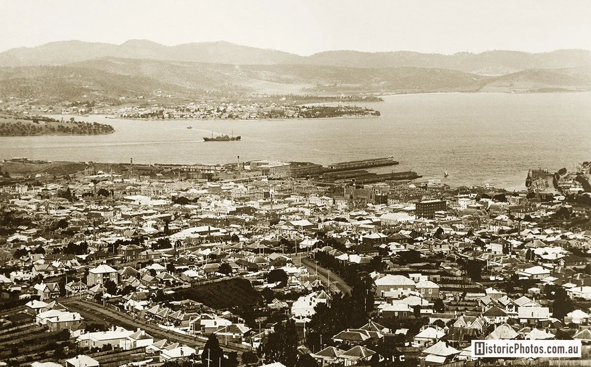Aerial View Of Hobart And Harbour, Hobart TAS Australia 1930s