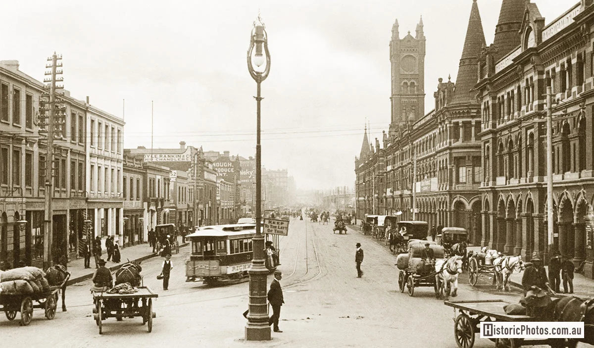 Flinders Street, Melbourne VIC Australia c.1900