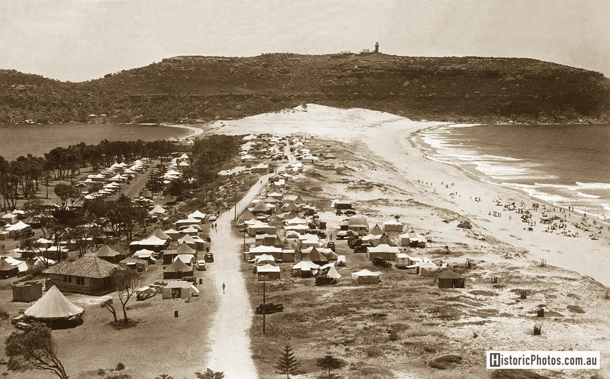 Camping Area, Palm Beach NSW Australia 1940s
