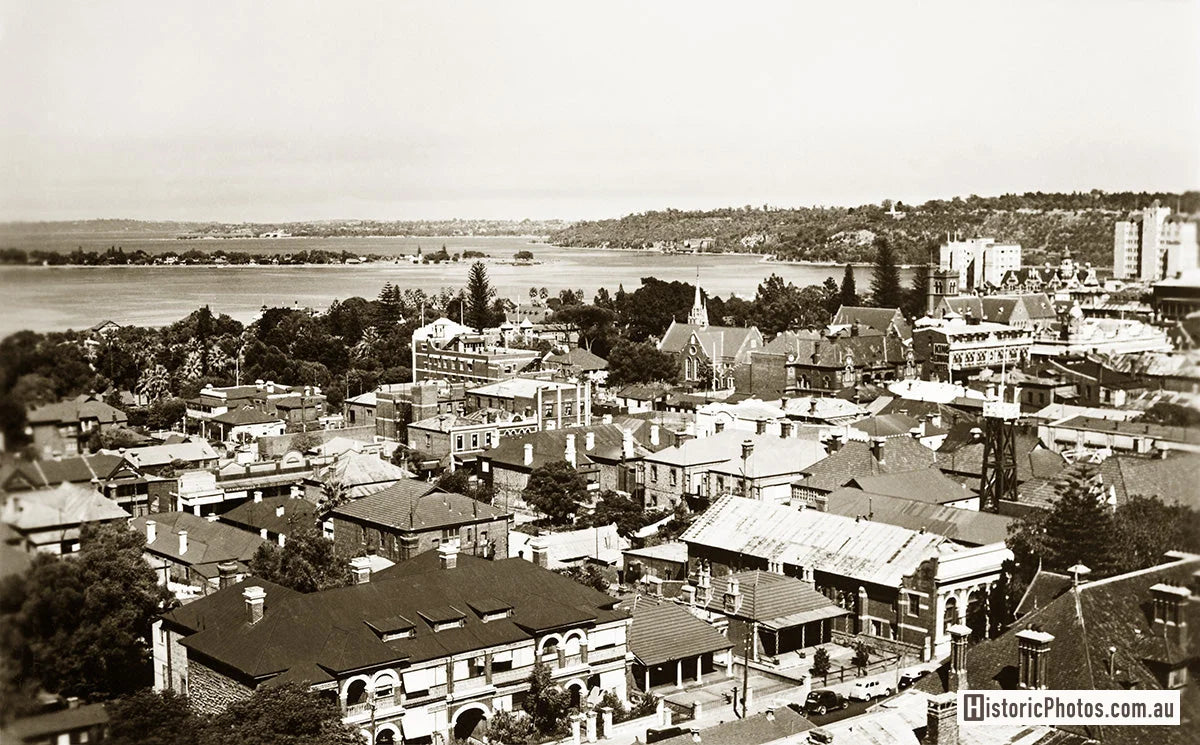 Panorama Of Town, Perth WA Australia 1940s