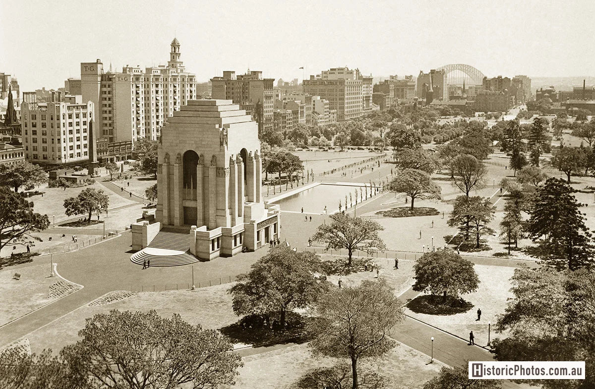 War Memorial in Hyde Park, Sydney NSW Australia c.1936
