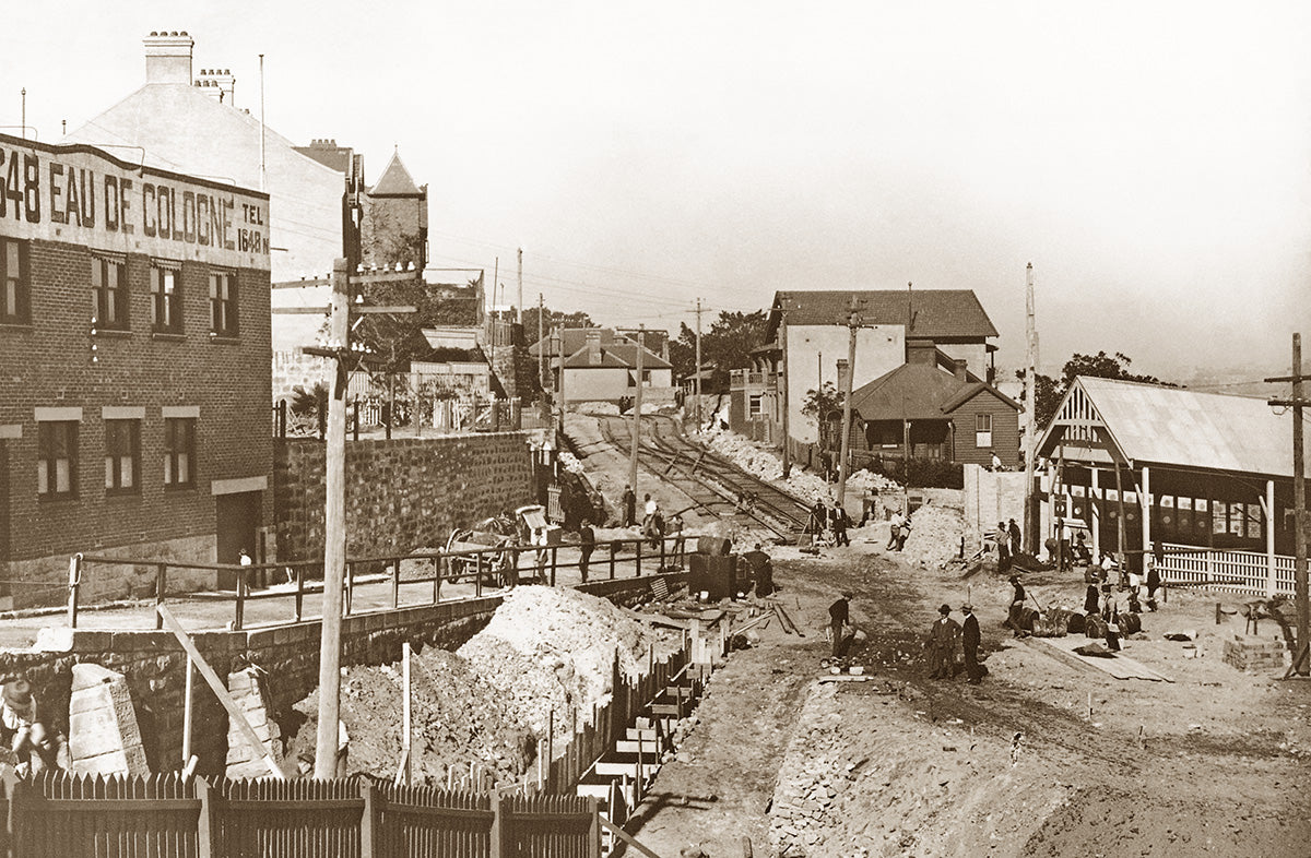 New Trams Terminus, Milsons Point NSW Australia c.1924.