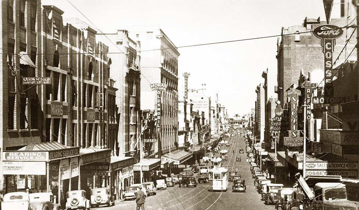 Adelaide Street - Looking South From Wharf Street, Brisbane QLD Australia c.1949