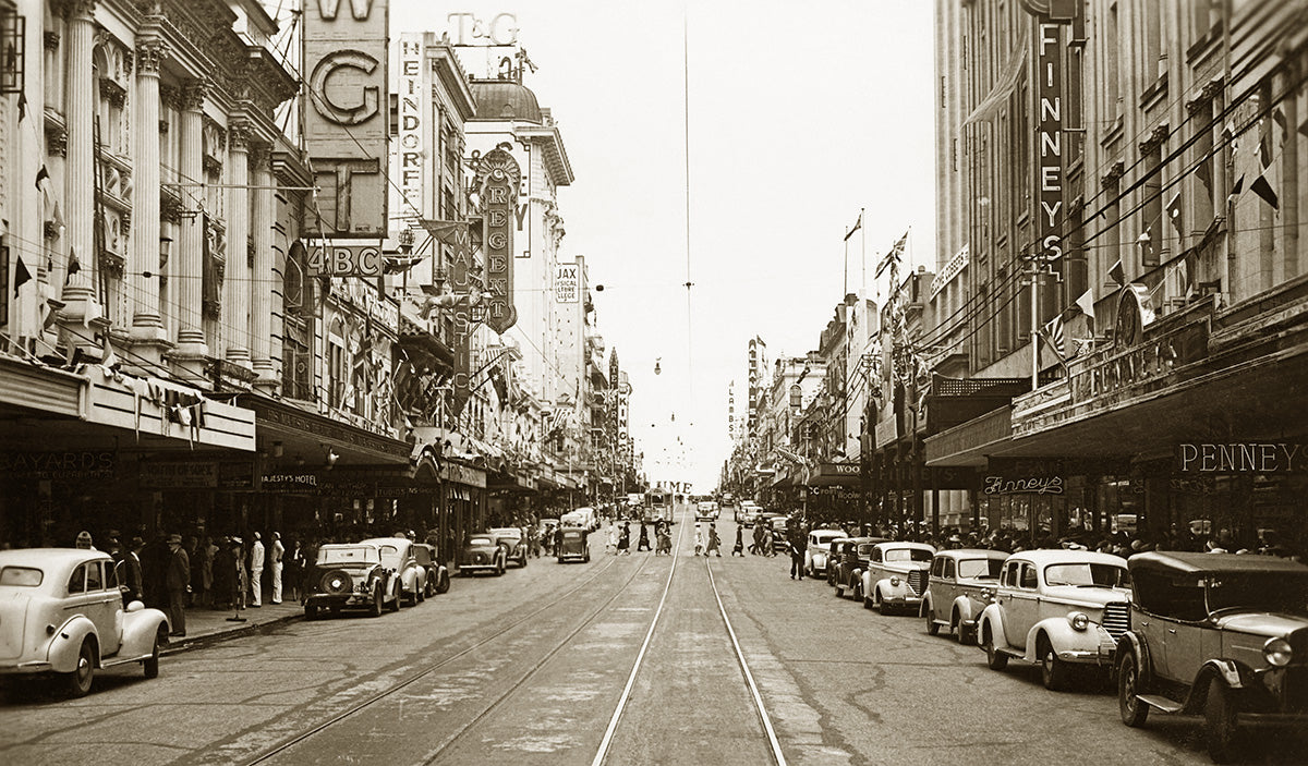 Queen Street, Brisbane QLD Australia 1940s