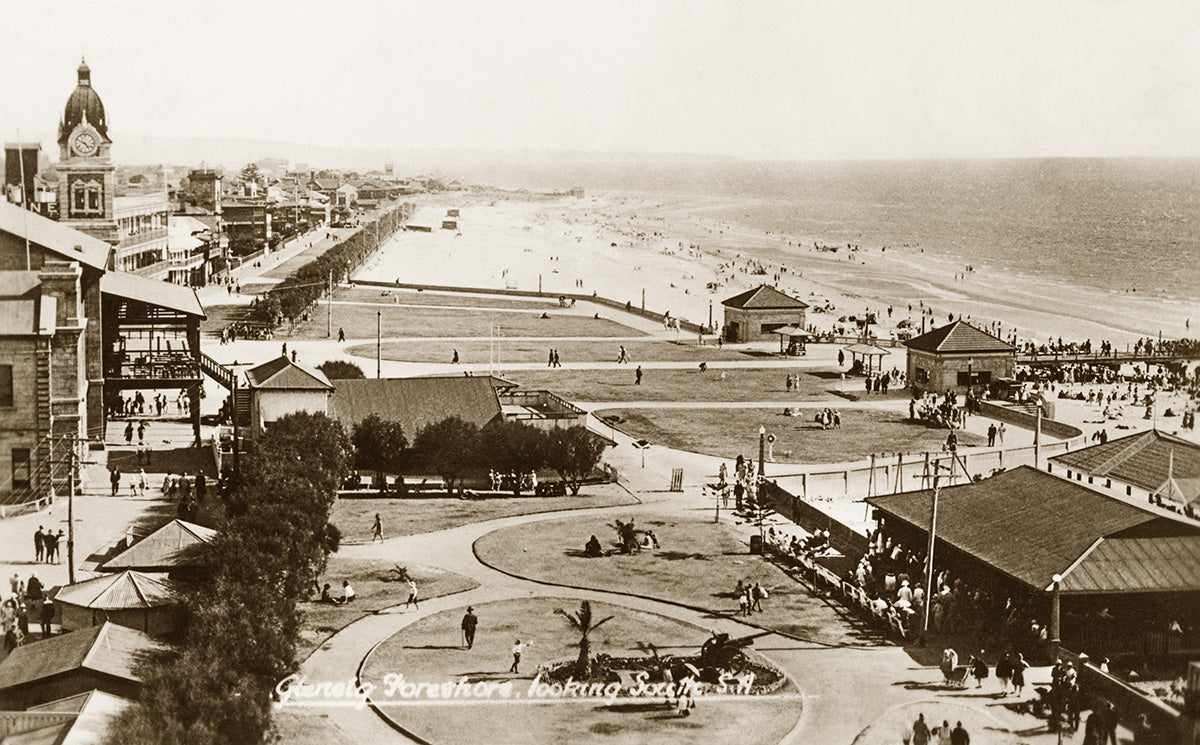 Foreshore Looking South, Glenelg SA Australia 1930s