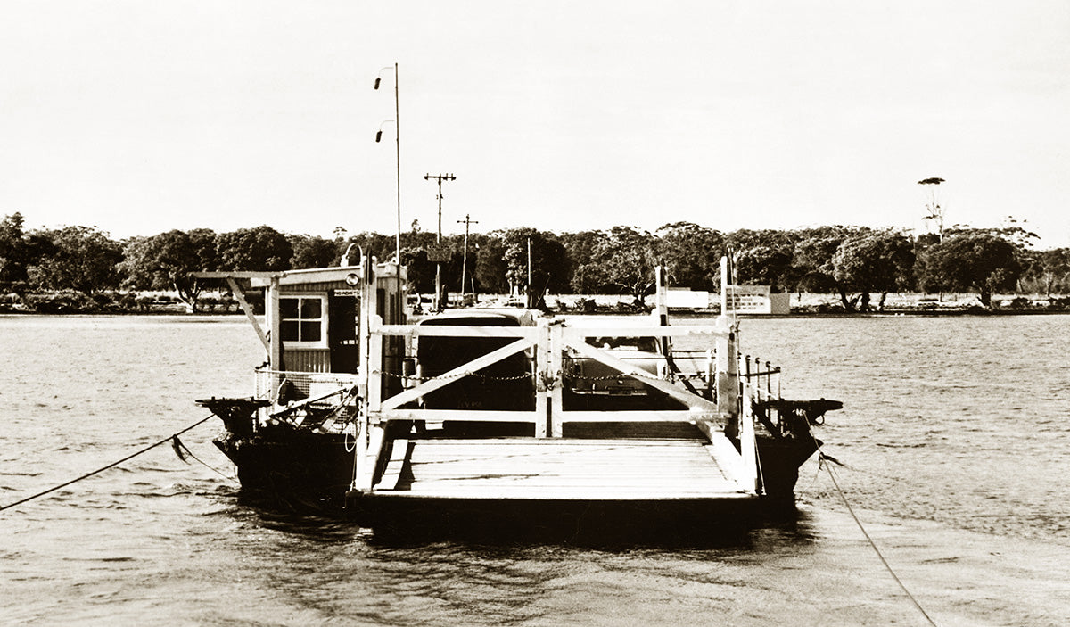 Hawks Nest Ferry, Tea Gardens NSW Australia 1950s