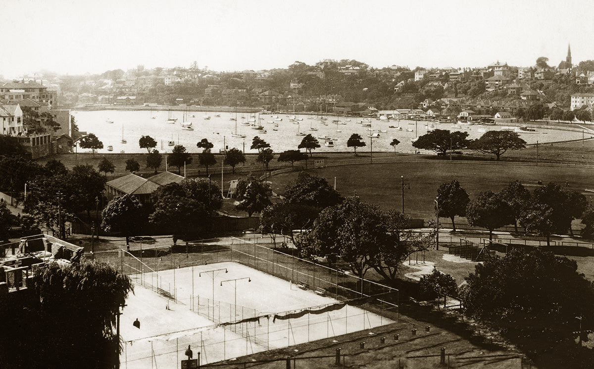 Showing Tennis Court, Ruscutters Bay NSW Australia 1930s