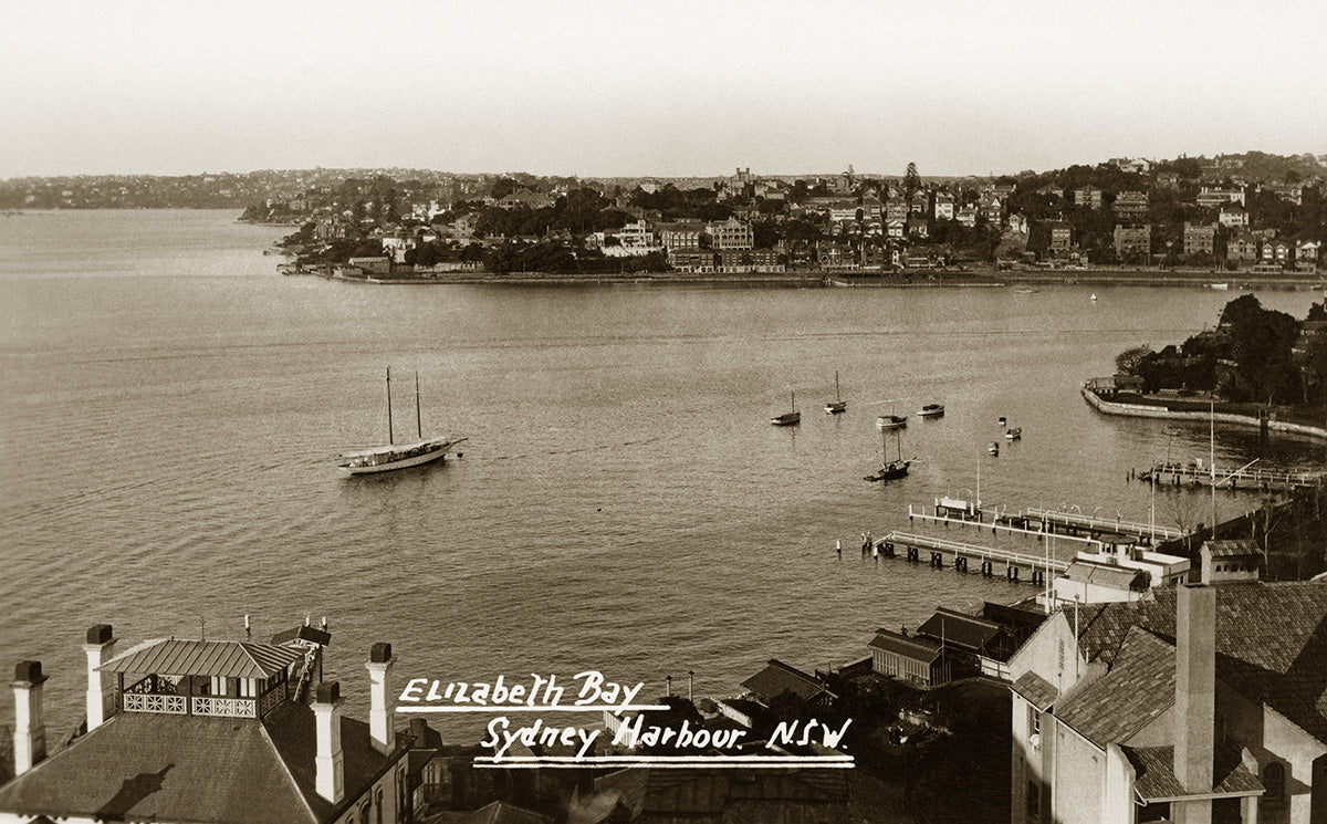 View Over Sydney Harbour, Elizabeth Bay NSW Australia c.1935