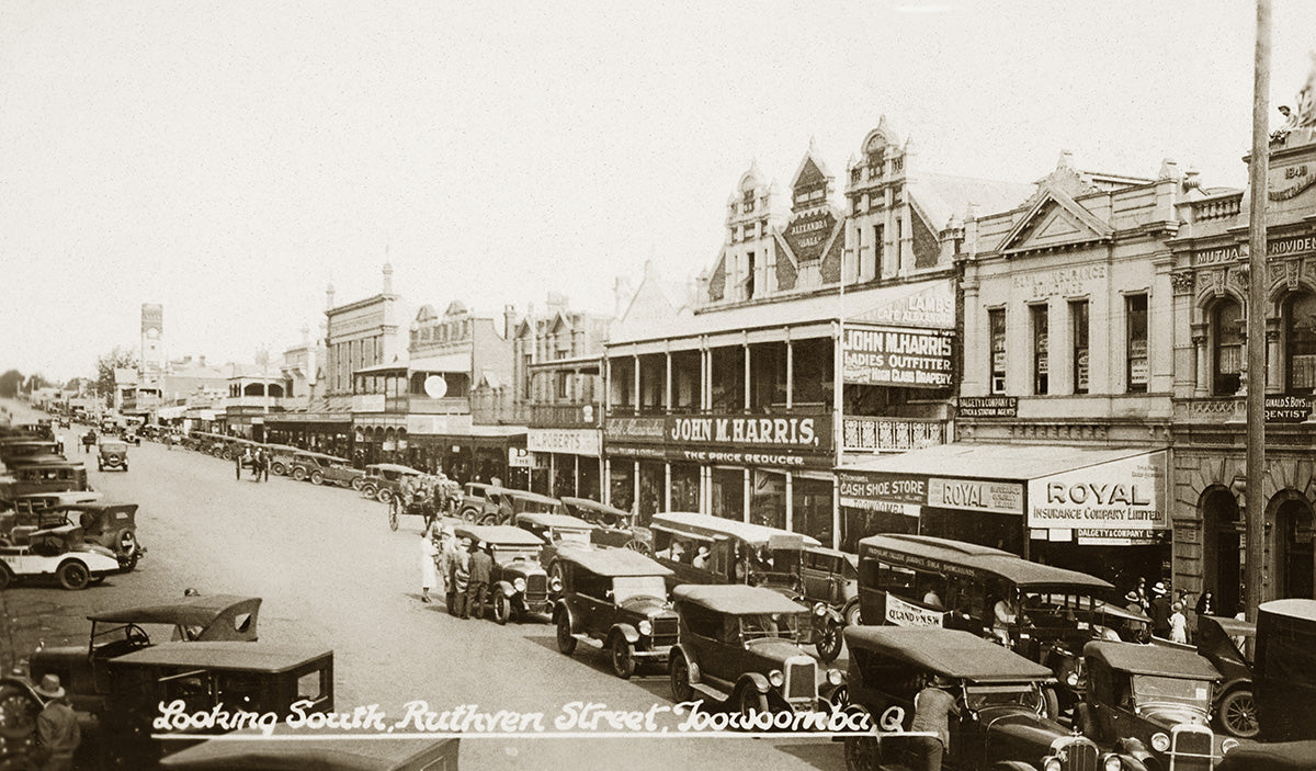 Ruthven Street - Looking South, Toowoomba QLD Australia c.1929