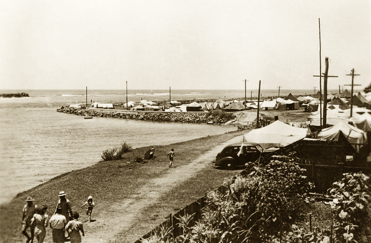 Camping Reserve And Breakwater, Port Macquarie NSW Australia c.1950