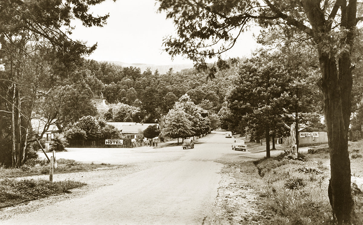 Main Street And Marysville Hotel, Marysville VIC Australia 1950s