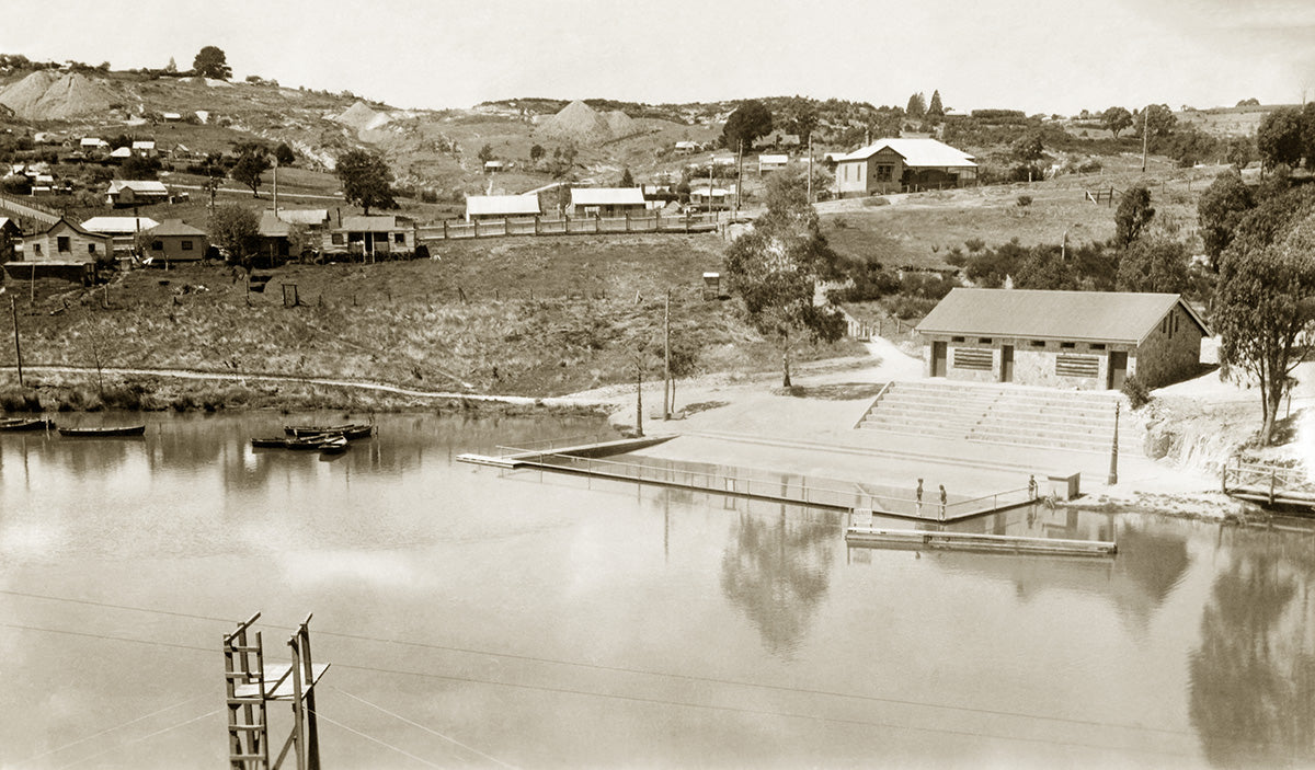 General View Of Lake - Pavillion And Bathing Pool, Daylesford VIC Australia 1940s