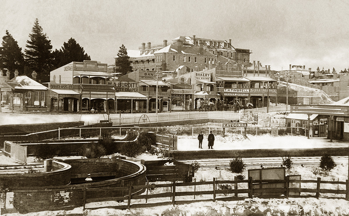 Railway Station In Snow, Katoomba NSW Australia 1900s