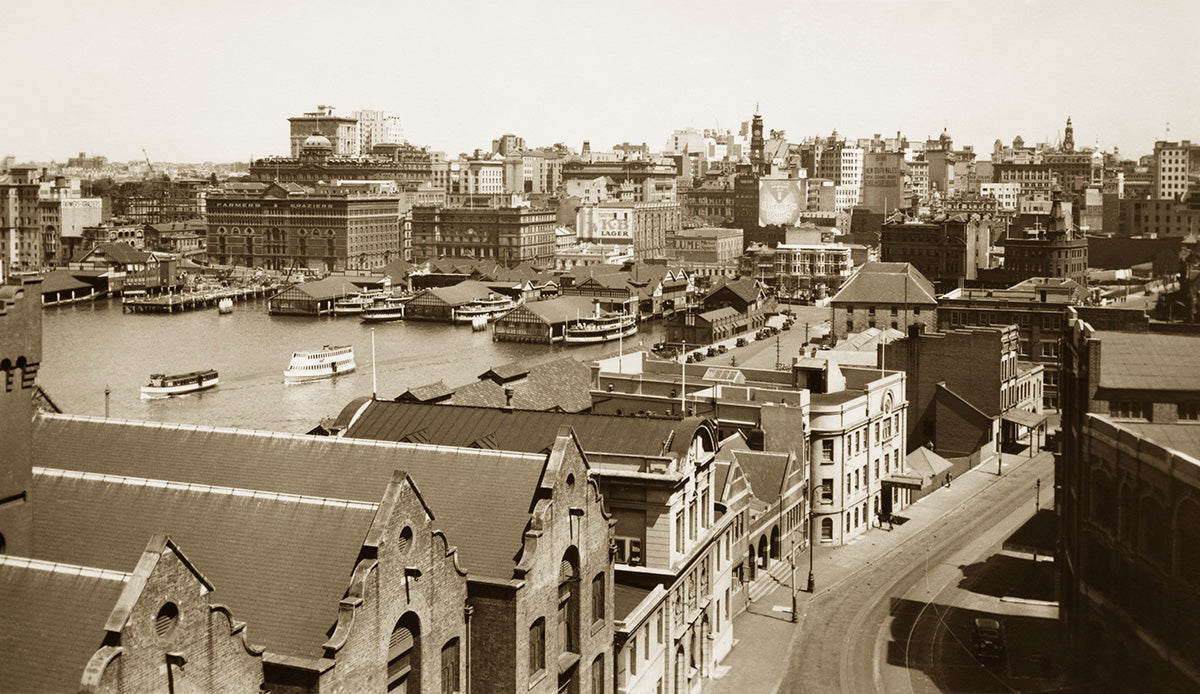 George Street And Circular Quay From The Rocks, Sydney NSW Australia 1930s