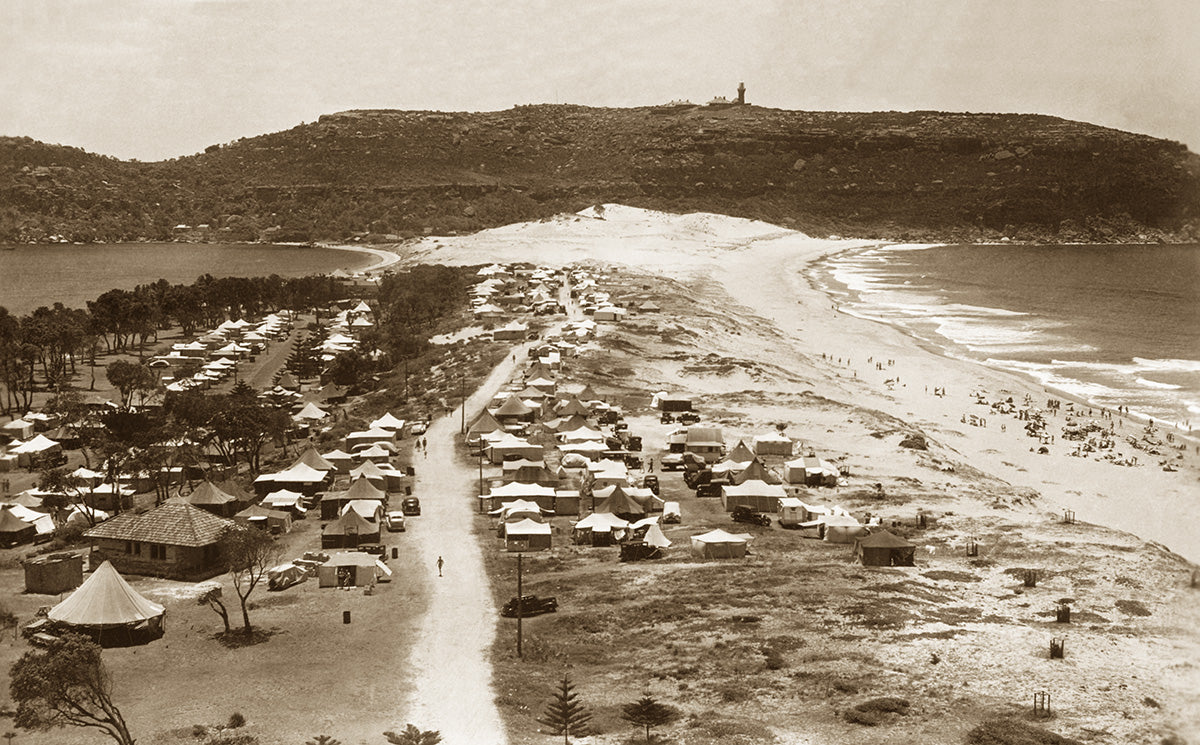 Camping Area, Palm Beach NSW Australia 1940s