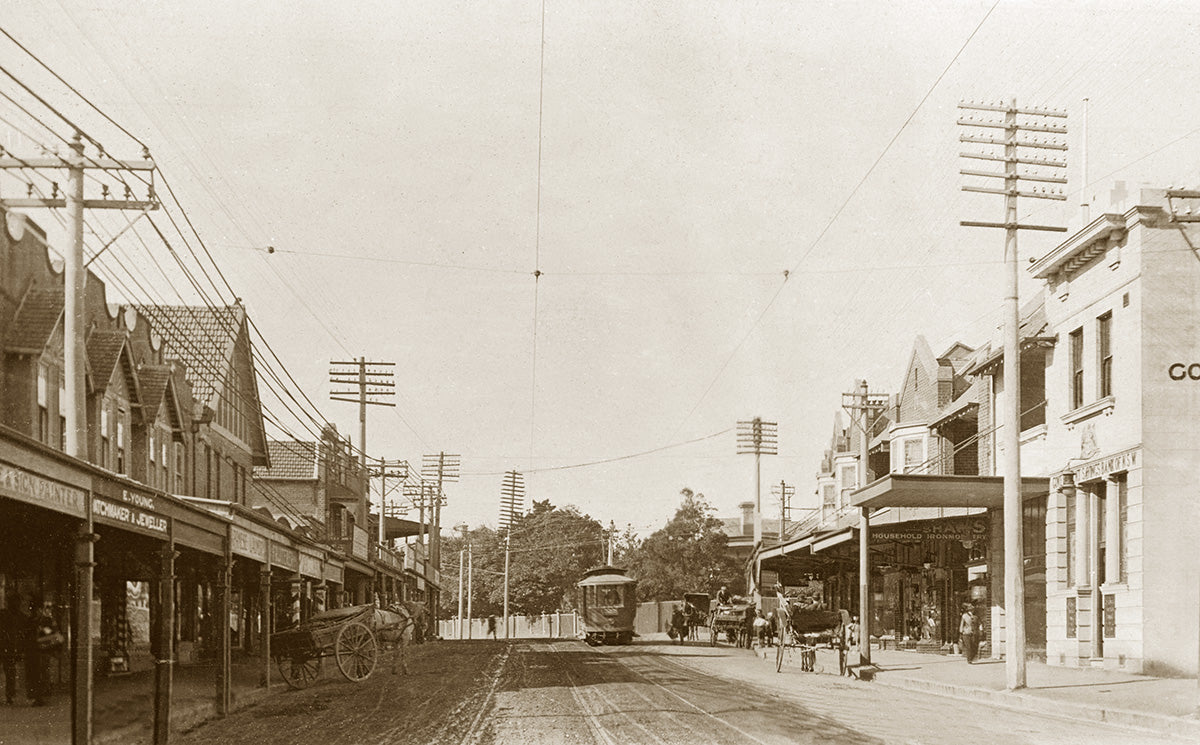 Military Road - Looking East From Present Post Office, Neutral Bay NSW Australia 1910s