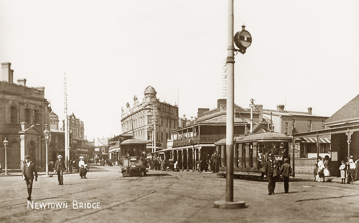 Newtown Bridge - Enmore Road and Kings Street Junction, Newtown NSW Australia c.1906