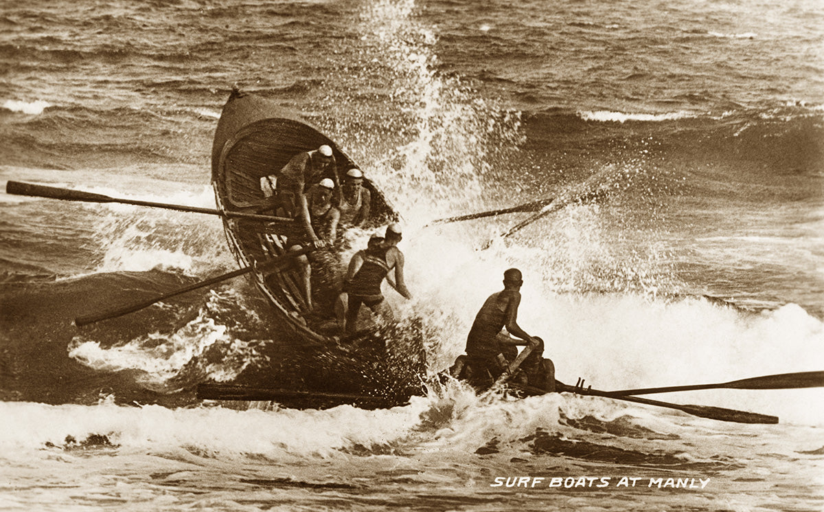 Surf Boats At Sea, Manly NSW Australia c.1927