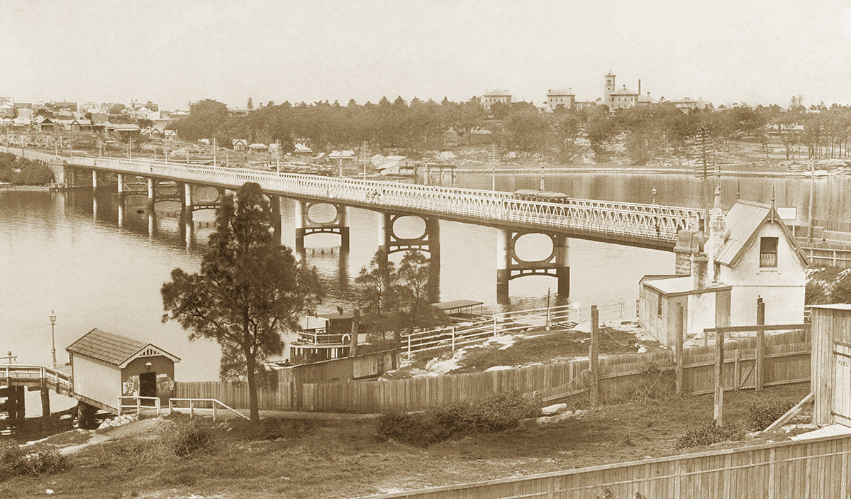 Iron Cove Bridge Towards Rozelle, Drummoyne NSW Australia c.1907