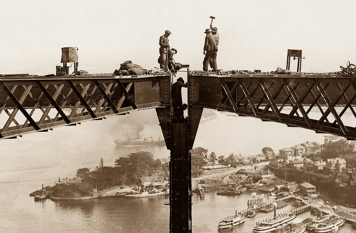 Joining The Sydney Harbour Bridge, Sydney NSW Australia 1930