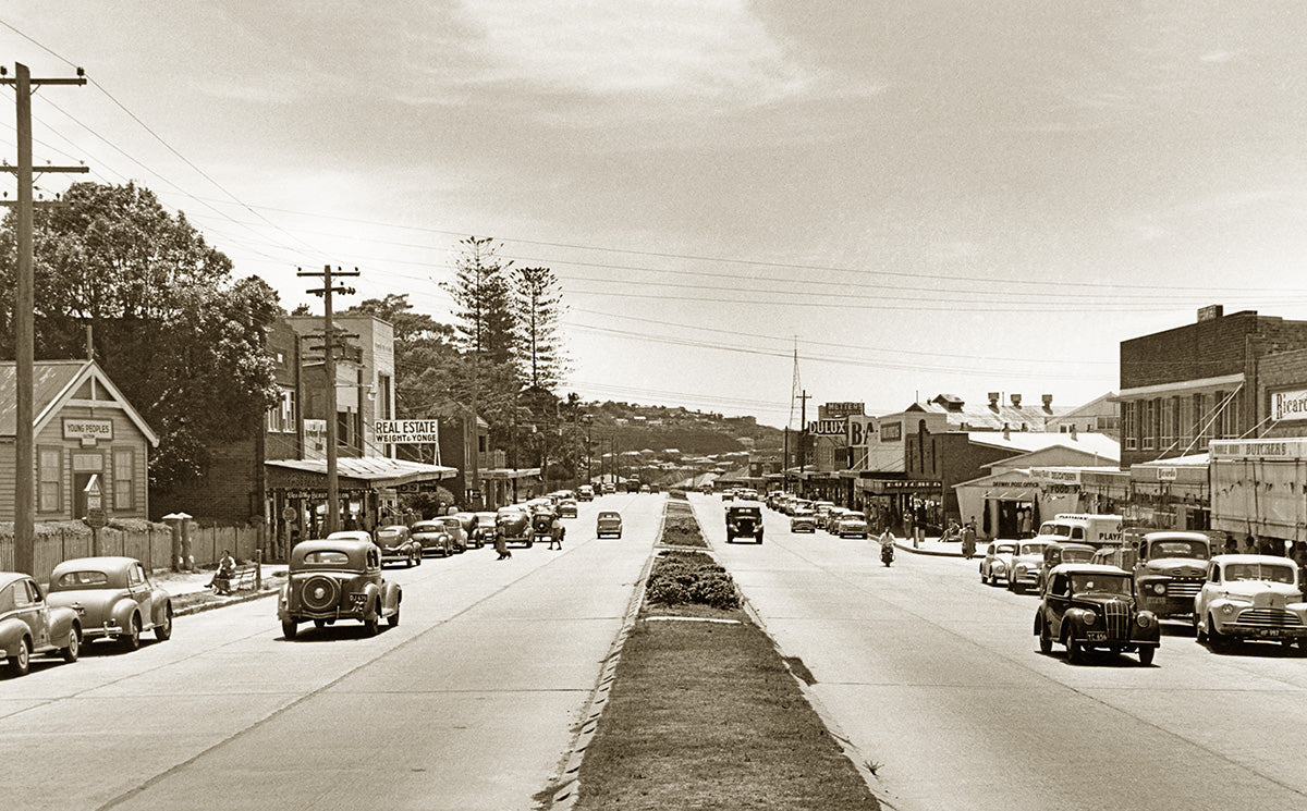 Pittwater Road - Looking North, Dee Why NSW Australia c.1953
