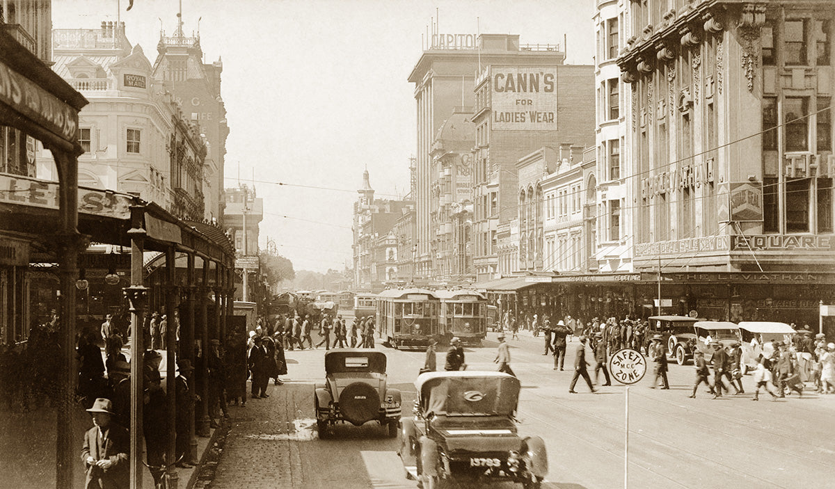 Swanston Street, Melbourne VIC Australia c.1927