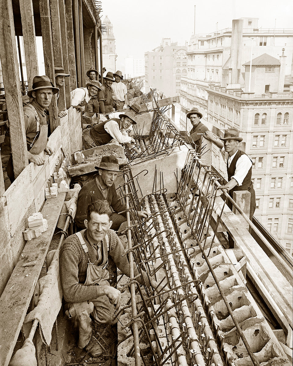 Construction Of The "Government Savings Bank off NSW" At Martin Place, Sydney NSW Australia 1920s