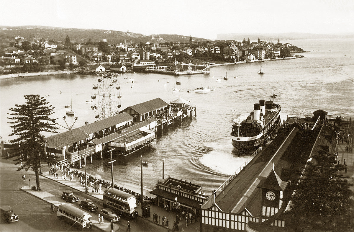 The Manly Fun Pier And Ferry Wharf, Manly NSW AUSTRALIA 1930s