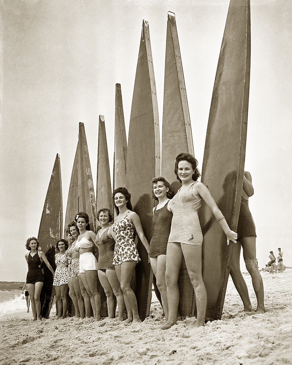 Surf Ladies At Maroubra Beach, Maroubra NSW Australia 1944