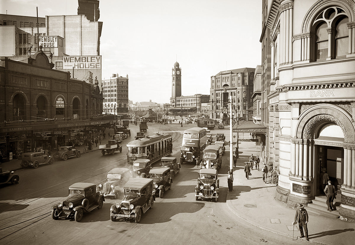Railway Square And George Street, Sydney NSW Australia 1940s 