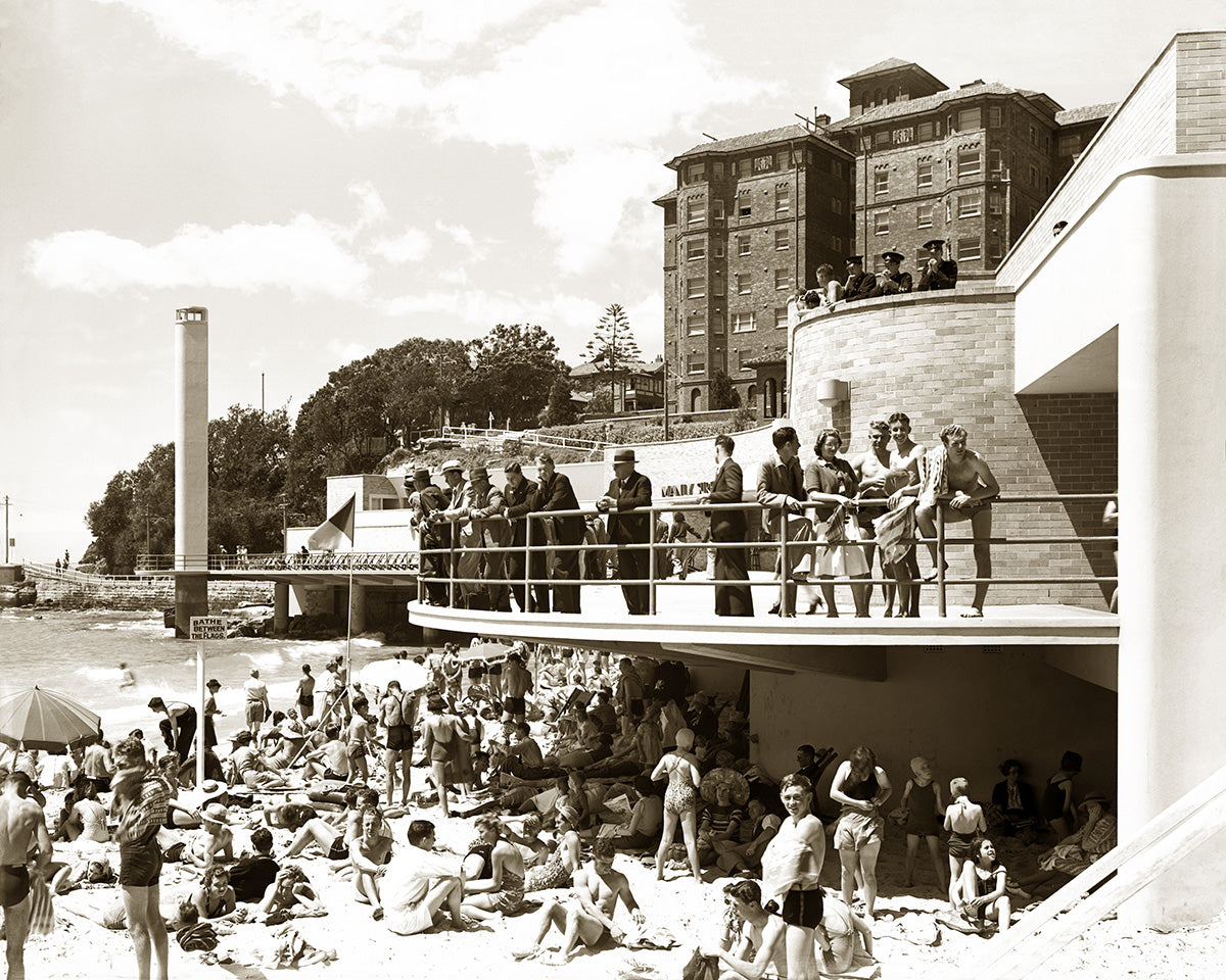 Surf Life Saving Club with Shark Tower, Manly NSW Australia 1950s