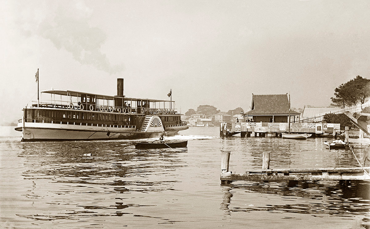 Paddle Wheeler Ferry, McMahons Point NSW Australia 1900s