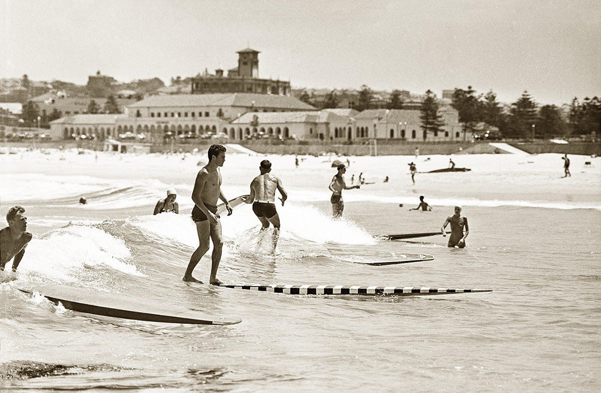 Surfing At Bondi Beach, Bondi NSW Australia 1948
