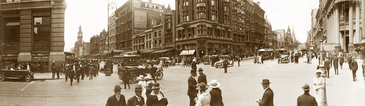Corner Of Collins Street And Elizabeth Street, Melbourne VIC Australia c.1927