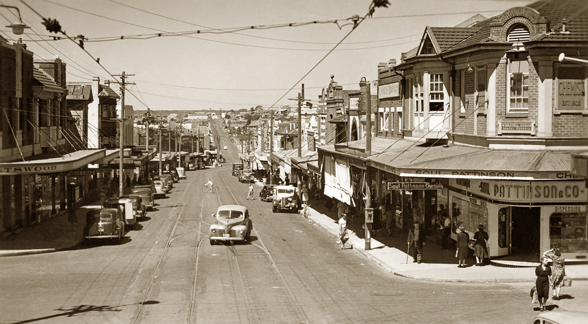 Victoria Avenue, Chatswood NSW Australia 1950s