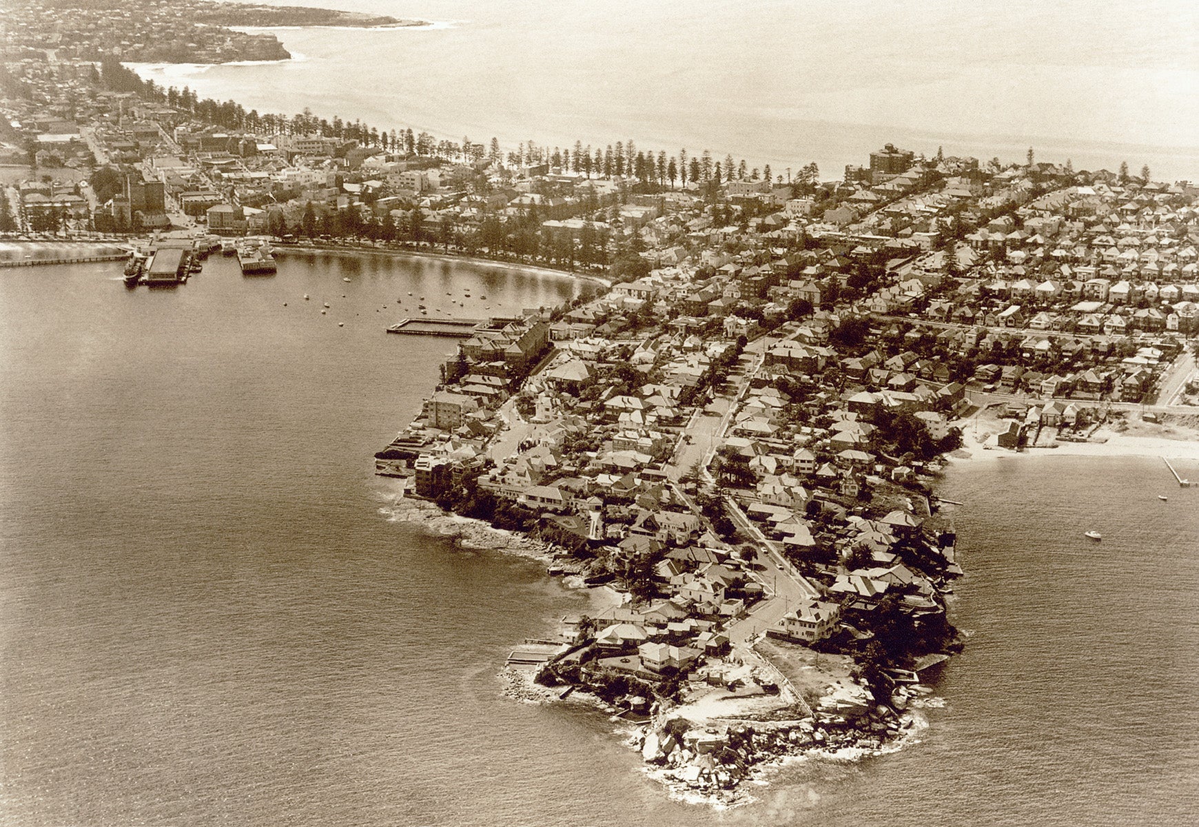 Aerial View Of Town, Manly NSW Australia 1959