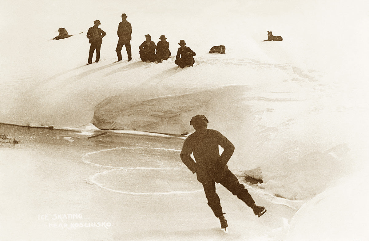Ice Skating, Snowy Mountains NSW Australia c.1907